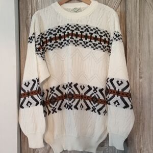 Vintage Grandpa Cream Sweater L